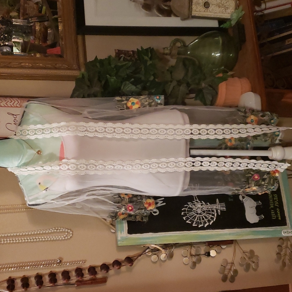 New with Tags Shoreline Sheer Cardigan with Floral Accents Size Large/XL